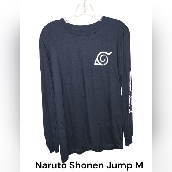 Shonen Jump Naruto Black Long Sleeve Shirt M Cotton Nwot - Picture 1 of 6